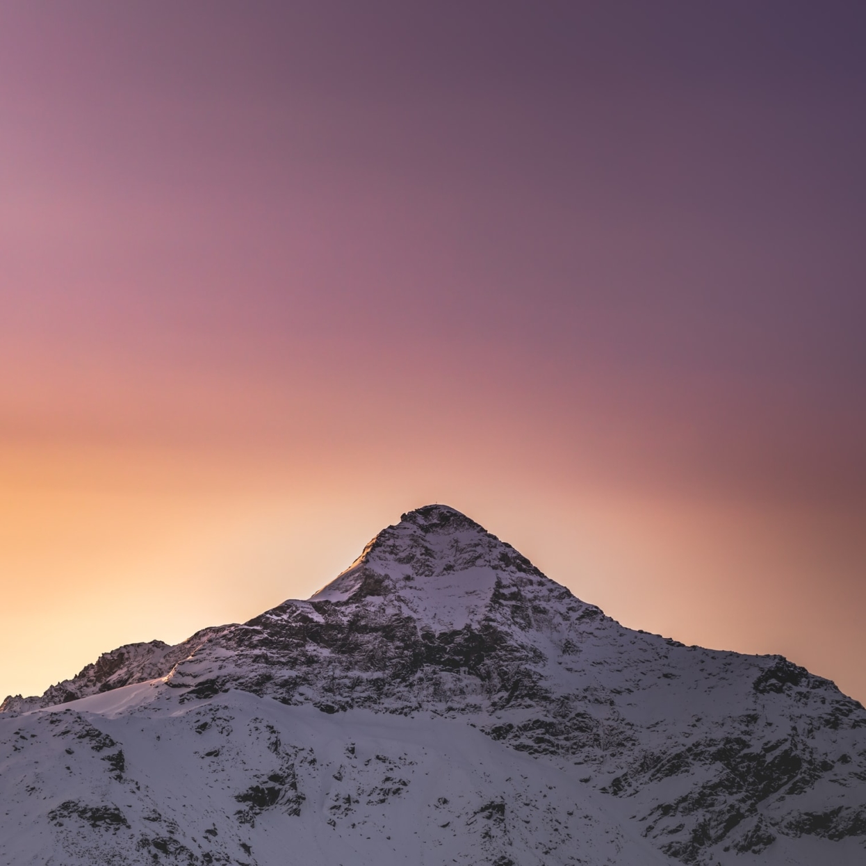 Mountain peak in sunrise
