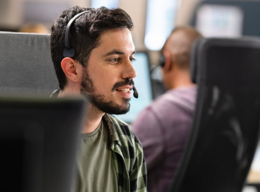 Young man providing ERP customer care