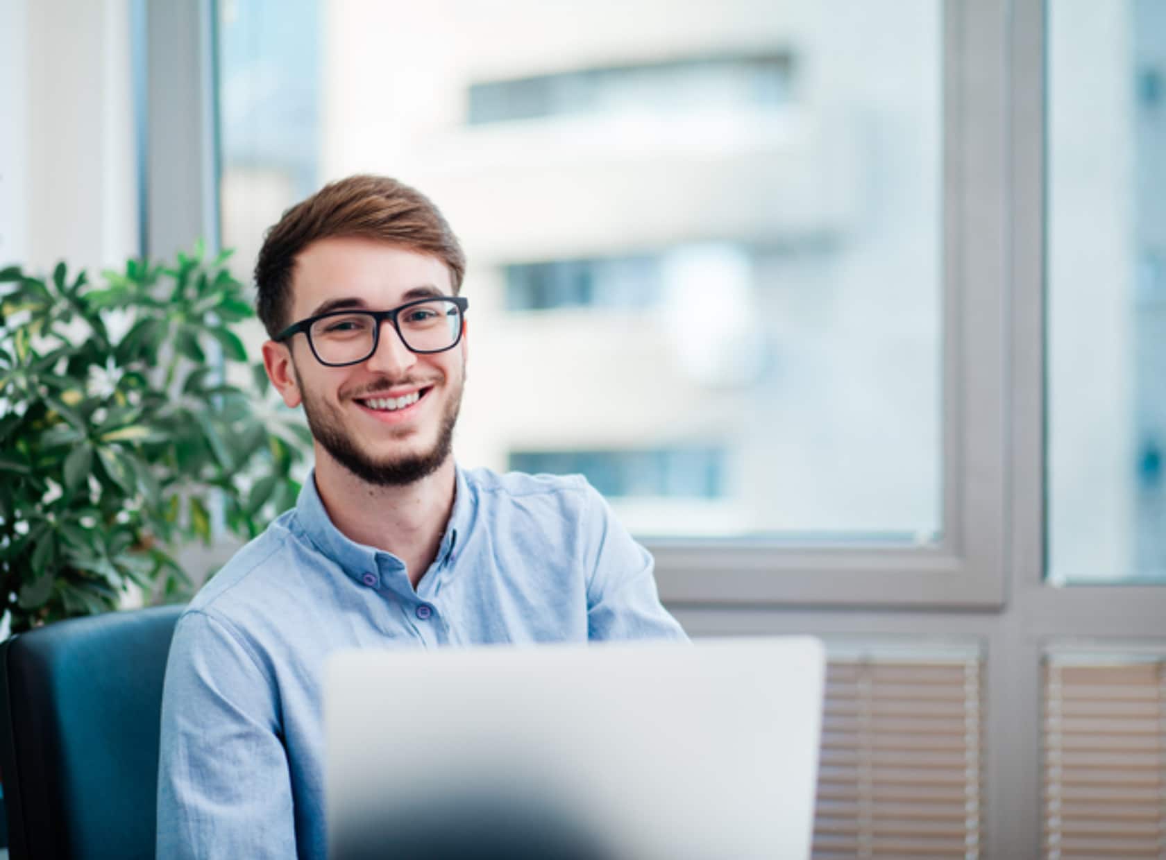 Young businessman in office