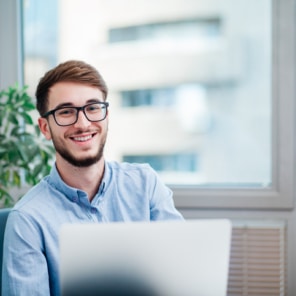 Young businessman in office