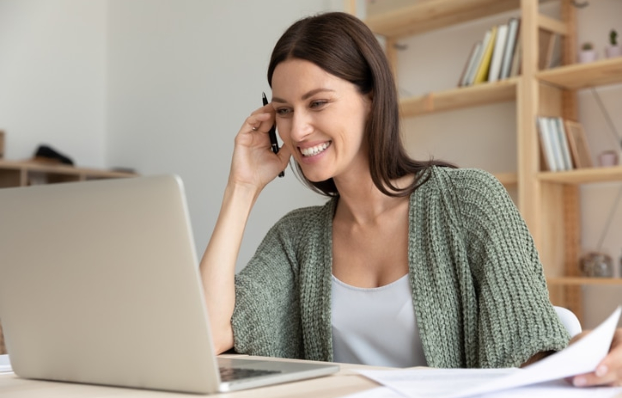 Female watching ERP webinar