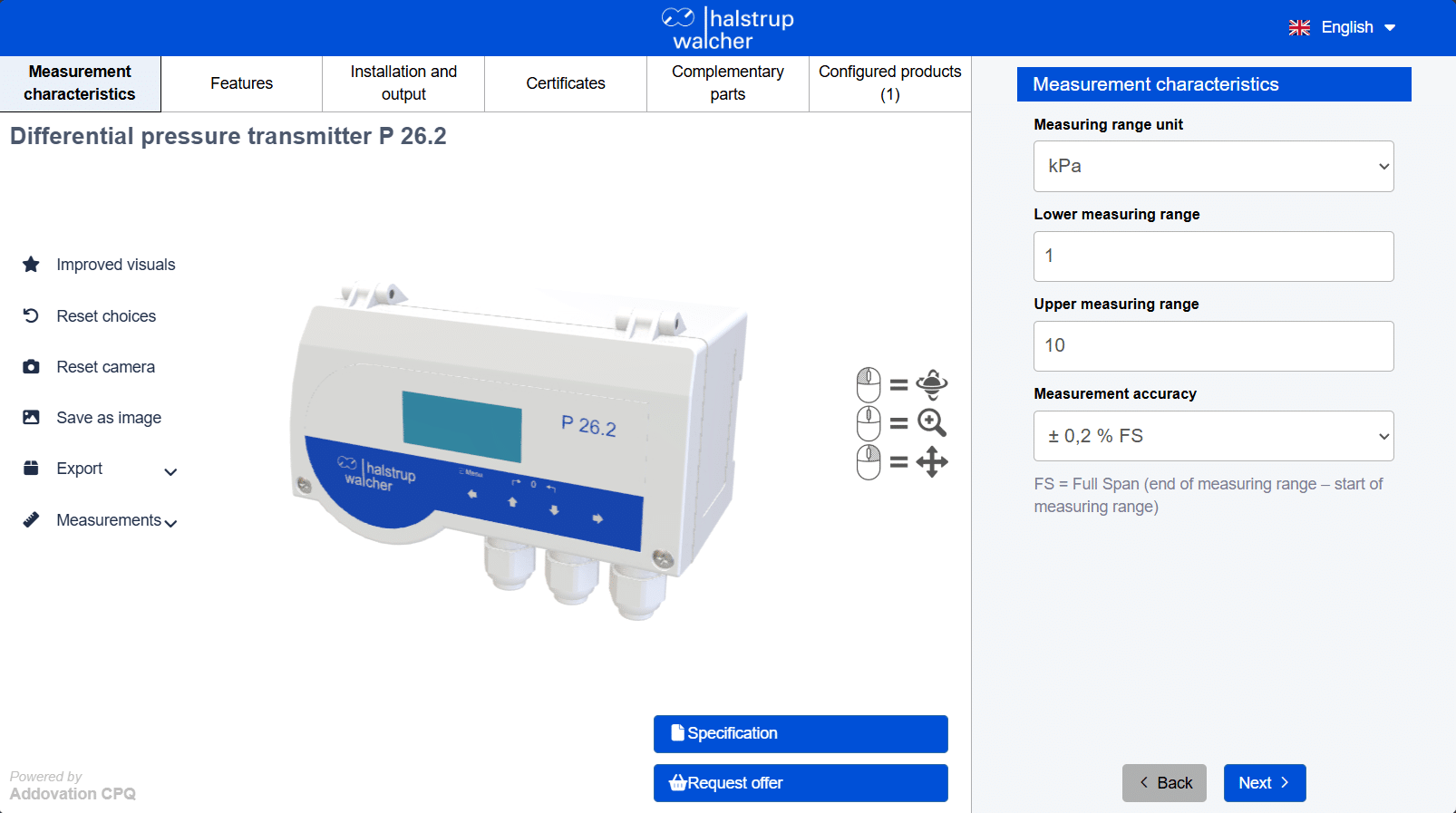 Product example addovation CPQ